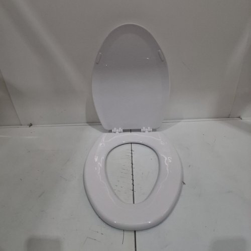 MAYFAIR LANNON SLOW-CLOSE ENAMELED WOOD ELONGATED TOILET SEAT - 18.5" - WHITE (MODEL: 1843SLOW 000) image 2
