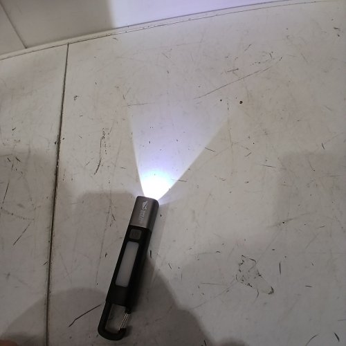 SMILING SHARK RECHARGEABLE 2-IN-1 WATERPROOF FLASHLIGHT WITH SIDE LIGHT & HOOK - BLACK / GREY (MODEL: G1) image 2
