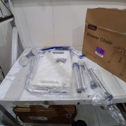 MAXKARE SHOWER CHAIR - WHITE AND SILVER (MODEL: RF03-0001) image 3