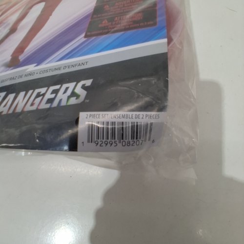 2PC KIDS DISGUISE POWER RANGER CLASSIC MUSCLE COSTUME - SMALL - RED/WHITE (STYLE: DI79729) image 2