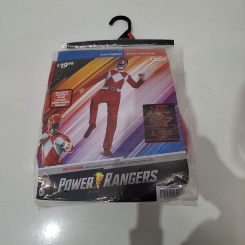 2PC KIDS DISGUISE POWER RANGER CLASSIC MUSCLE COSTUME - SMALL - RED/WHITE (STYLE: DI79729) image 3