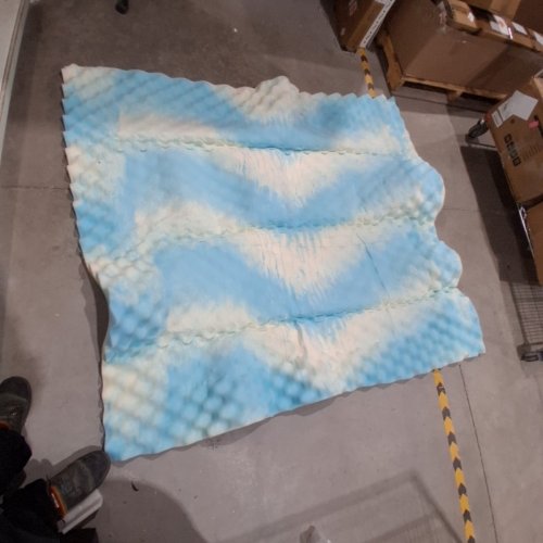 MATTRESS TOPPER - 66" X 71" - BLUE AND WHITE image 2