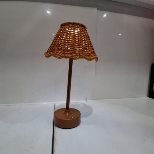LED RECHARGEABLE TABLE LAMP WITH WOVEN SHADE - BROWN image 3