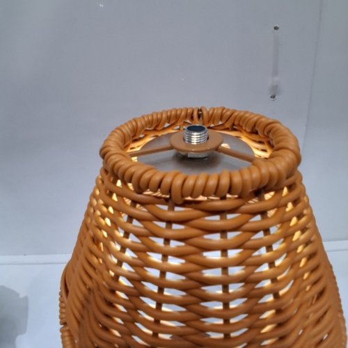 LED RECHARGEABLE TABLE LAMP WITH WOVEN SHADE - BROWN image 5