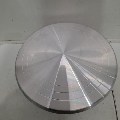 ALUMINIUM ALLOY REVOLVING CAKE STAND - 10" - SILVER /WHITE image 3