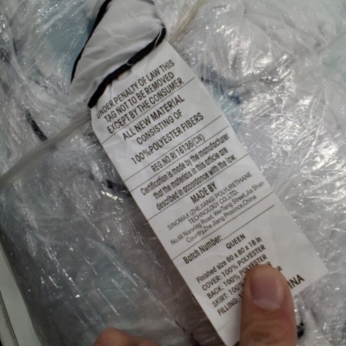 MATTRESS TOPPER - QUEEN - WHITE/GREY image 3
