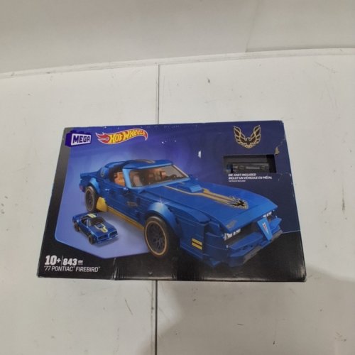 843PC MEGA HOT WHEELS 1977 PONTIAC FIREBIRD BUILDING SET - BLUE (MODEL:2442085) image 2