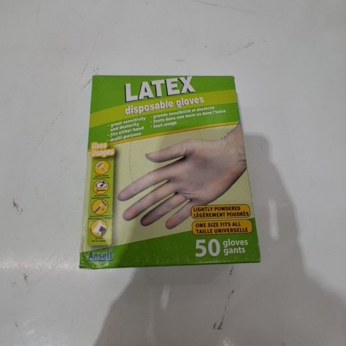 50PK ANSEL LATEX 5 MIL DISPOSABLE GLOVES - CLEAR image 2