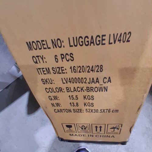 6PC LONG VACATION LUGGAGE SETS WITH HARDSHELL AND SPINNER WHEELS - BLACK/BROWN (MODEL: LV400002) image 2