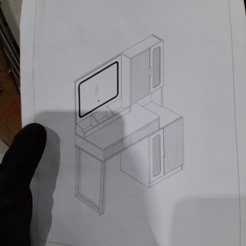 MODERN MAKEUP VANITY DESK WITH MIRROR AND LIGHTS - 42" - WHITE (MODEL: TABLE-3BZ-WHITE) image 7