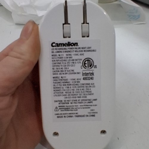 4PK CAMELION LED RECHARGEABLE MOTION SENSING POWER FAILURE NIGHT LIGHT - WHITE (MODEL: M-111) image 5
