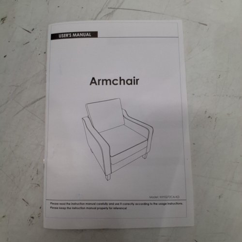 VINGLI CHENILLE UPHOLSTERED ACCENT ARMCHAIR - 370LBS MAX - NAVY BLUE - (MODEL: XXY0272CA-KD) image 5