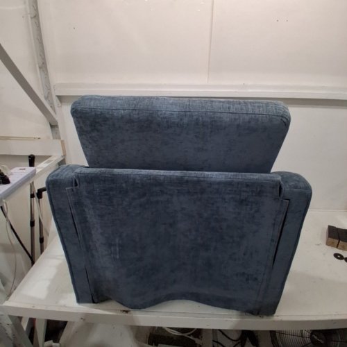 VINGLI CHENILLE UPHOLSTERED ACCENT ARMCHAIR - 370LBS MAX - NAVY BLUE - (MODEL: XXY0272CA-KD) image 6