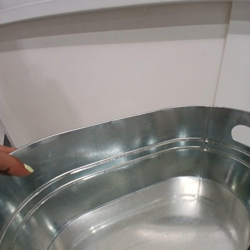2PK GALVANTALIZED STEEL OVAL BEVERAGE TUBS WITH HANDLES - 14" X 6" X 9" - SILVER image 3