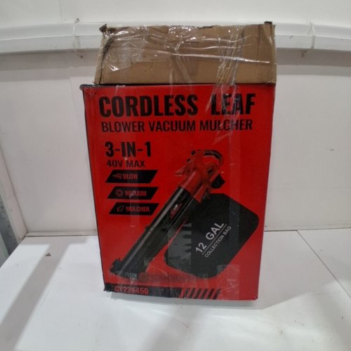 CORDLESS 3-IN-1 LEAF BLOWER VACUUM MULCHER - 40 V, 12 GAL COLLECTION BAG - RED AND BLACK (MODEL: GY228450) image 6