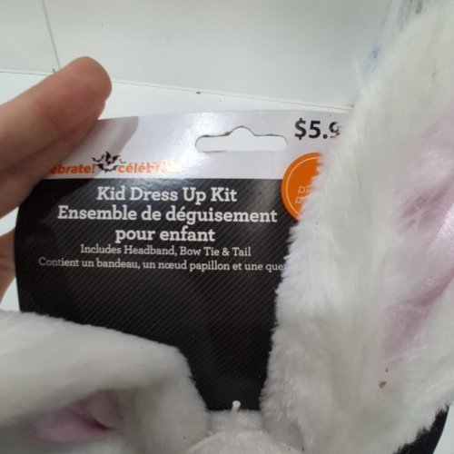 3PC FAUX FUR BUNNY EARS HEADBAND AND BOW TIE KIT - WHITE image 4