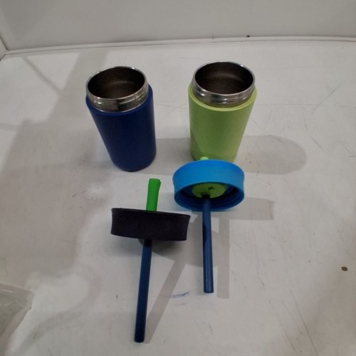 2PK OWALA INSULATED TUMBLER CUPS WITH LEAK PROOF STRAWS - 12OZ - GREEN & BLUE (MODEL: 1907841) image 2