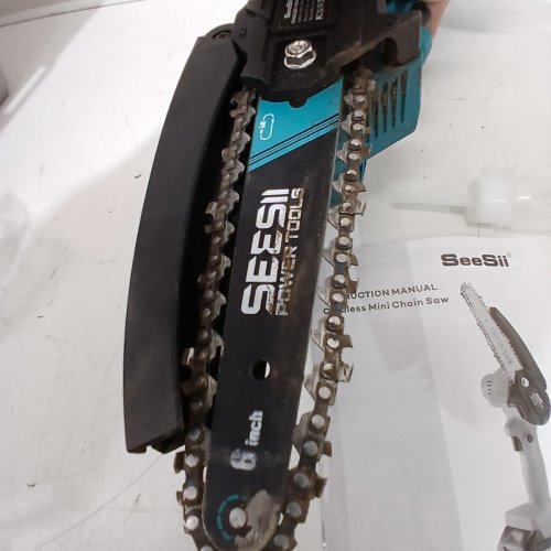 SEESII CORDLESS MINI CHAIN SAW - 6" - BLUE AND BLACK image 3