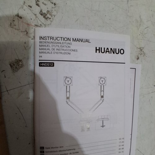 HUANUO ADJUSTABLE DUAL MONITOR ARM DESK MOUNT -13" - 27" DISPLAYS - BLACK image 2