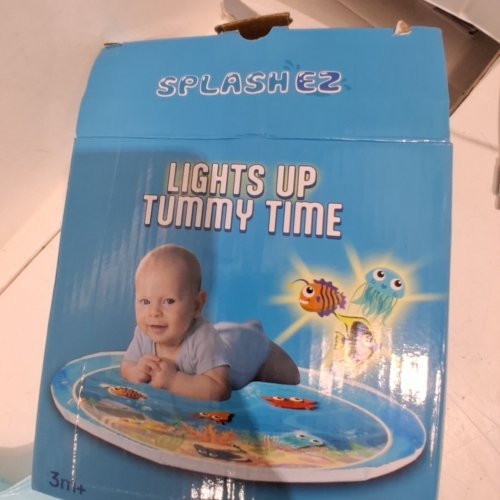SPLASHEZ LIGHTS UP TUMMY TIME WATER MAT - XL, 30" - BLUE image 3