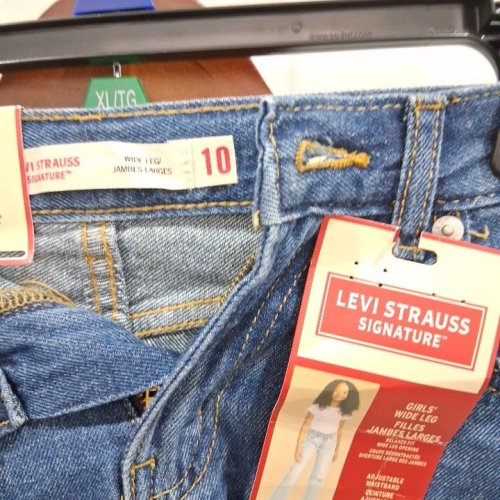 GIRL'S LEVI STRAUSS SIGNATURE WIDE LEG JEANS - SIZE 10 - BLUE image 3