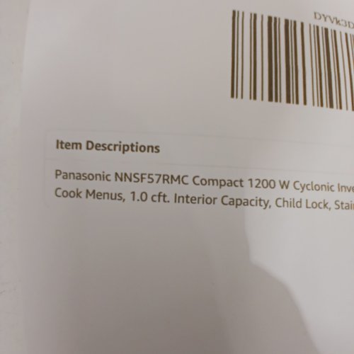 PANASONIC COUNTERTOP MICROWAVE OVEN WITH GENIUS SENSOR 2.0 - 11 MODES, 1200W - 1.0 CUBIC FT - METALLIC GREY (MODEL: NN-SF57RMC) image 3