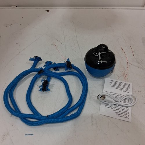INTERACTIVE ROLLING DOG TOY BALL WITH ROPE - BLUE (STYLE: ZY-8507) image 3