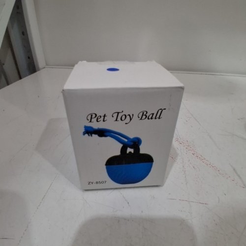 INTERACTIVE ROLLING DOG TOY BALL WITH ROPE - BLUE (STYLE: ZY-8507) image 4