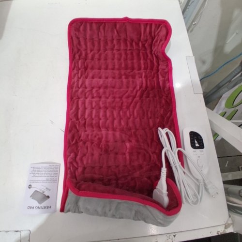 DEEPSOON ELECTRIC HEATING PAD - 24" X 12" - PINK/GREY (MODEL : TK-HP2412) image 4