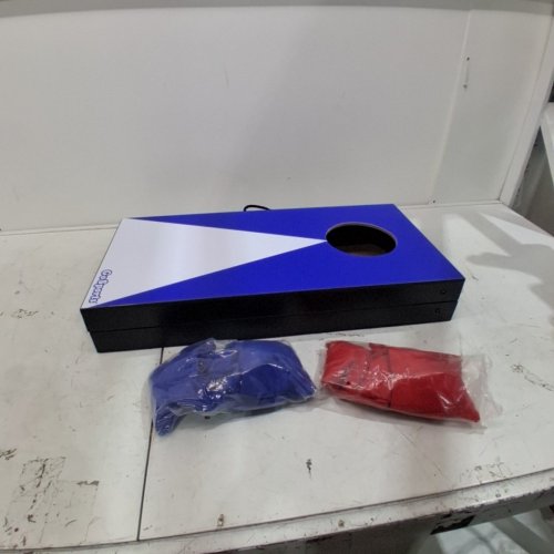 2PC GOSPORTS PORTABLE CORNHOLE GAME SET - 2FT X 3FT - BLUE / WHITE image 2