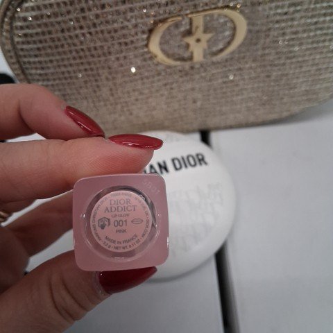3PC DIOR THE BEAUTY AND CARE RITUAL GIFT SET - LE BAUME 50ML - LIP GLOW E 001 PINK AND CASE - GOLD image 4