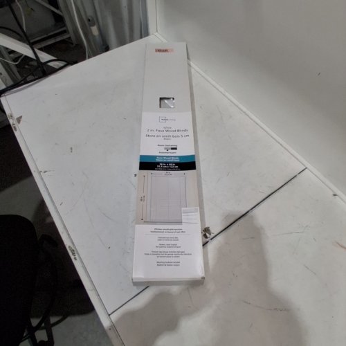 MAINSTAYS FAUX WOOD HORIZONTAL WINDOW BLINDS - 36" X 48" - WHITE (MODEL:MSF500000800015) image 2