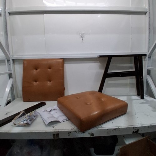 VEVOR CENTURY MODERN ARMCHAIR WITH SOLID WOOD FRAME AND NON-SLIP LEGS 25.2" X 17.1" - BROWN (MODEL: SL2220D) image 2