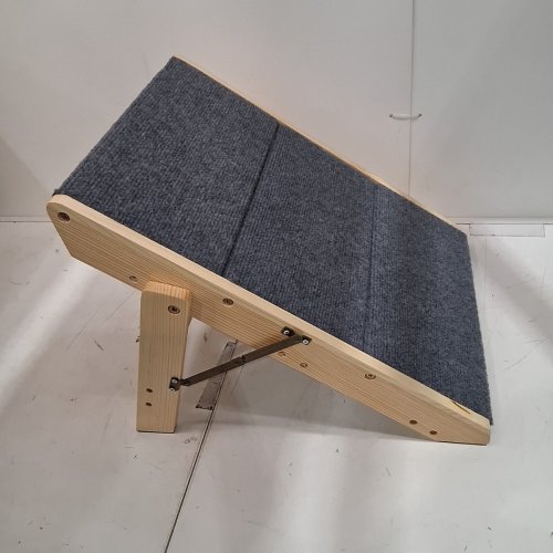 4-STEP DOG STAIRS - 25" X 18.5" X 19" - 150LB CAPACITY - GREY/WOOD (MODEL: ZD-25DOG06) image 2