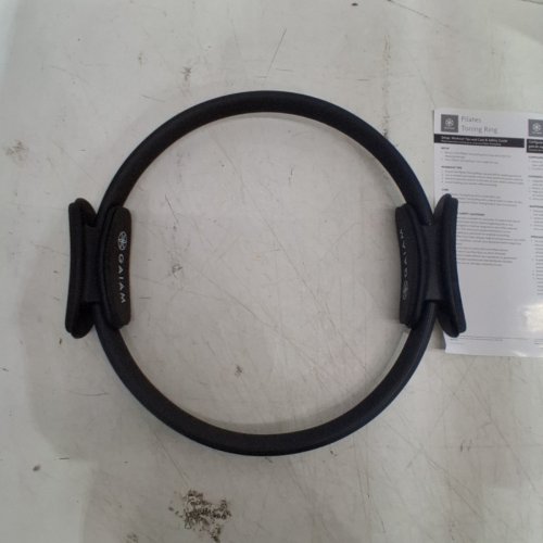 GAIAM PILATES RESISTANCE RING WITH DUAL GRIP HANDLES FOR TONING & FITNESS - 12" - BLACK image 2