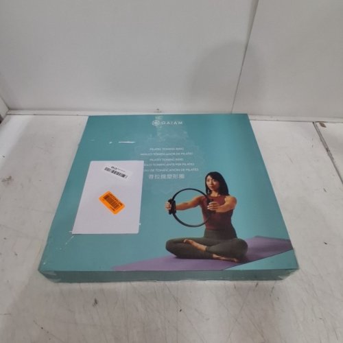 GAIAM PILATES RESISTANCE RING WITH DUAL GRIP HANDLES FOR TONING & FITNESS - 12" - BLACK image 4