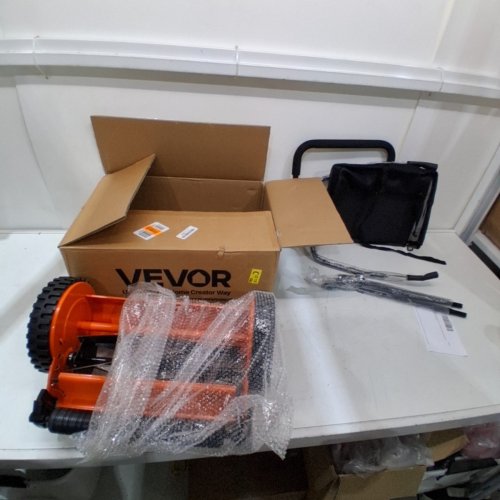 PUSH REEL LAWN MOWER WITH GRASS CATCHER BAG - 14" - ORANGE/BLACK (MODEL: HS-GT1601B) image 2