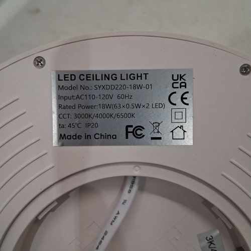 ULTRA-THIN FLUSH MOUNT PANEL LED LIGHT - 18W - 3000K-6500K - 9" - WHITE (MODEL: SYXDD220-18W-01) image 2