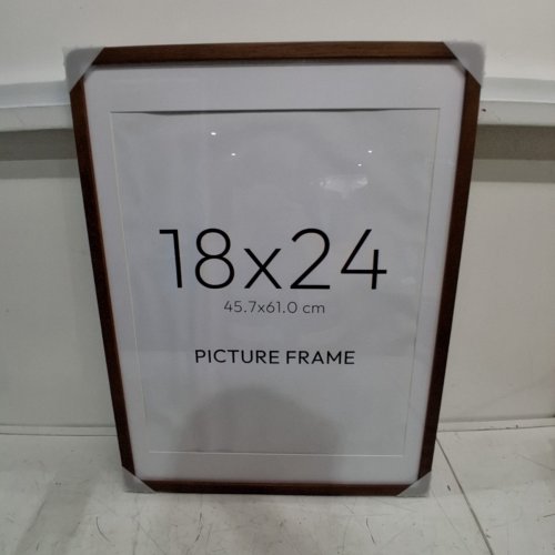 HEIMLOVE ORIGINAL WOOD HAND MADE CRAFTED POSTER FRAME - 18" X 24", 16" X 20" WITH MAT - BLACK WALNUT/BROWN (MODEL: W-801) image 2