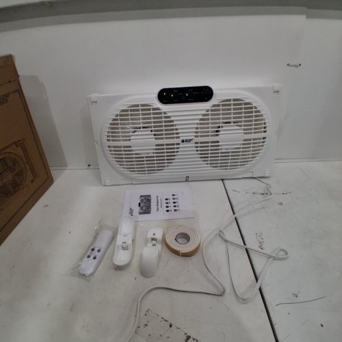 BEYOND BREEZE TWIN WINDOW FAN WITH REVERSIBLE AIRFLOW AND INTRUDER ALARM - 9" FANS - FITS WINDOWS 23.5" TO 37" - 3 SPEEDS - WHITE (MODEL: WF330R-EC) image 3