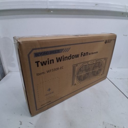 BEYOND BREEZE TWIN WINDOW FAN WITH REVERSIBLE AIRFLOW AND INTRUDER ALARM - 9" FANS - FITS WINDOWS 23.5" TO 37" - 3 SPEEDS - WHITE (MODEL: WF330R-EC) image 4