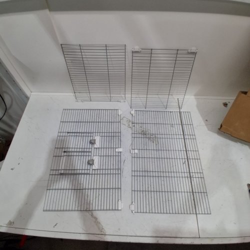 4PC PET PLAY PEN CAGE - SMALL - 11.6" X 13" / 21" X 13" - GREY image 2