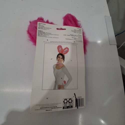 3PC FAUX FUR BUNNY EARS HEADBAND AND BOW TIE KIT - PINK image 3