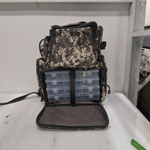 PISCIFUN WATERPROOF FISHING TACKLE BACKPACK WITH BULIT IN RAIN COVER - CAMOFLAUGE - (MODEL: ‎PISCIFUN-BG003-C) image 2