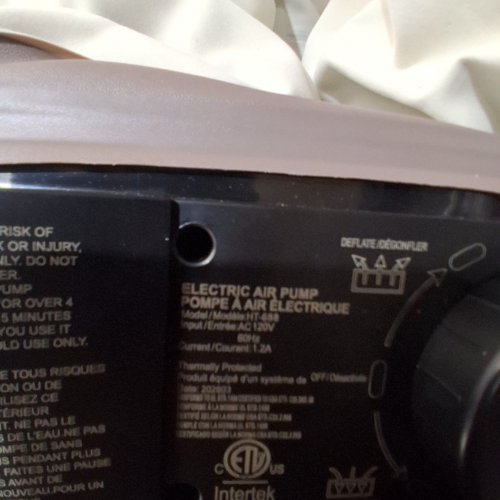 INFLATABLE AIR MATTRESS WITH BUILT-IN ELECTRIC PUMP - TWIN - BROWN/BEIGE - (MODEL: HT-688) image 3