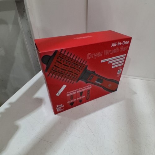 THE KNOT DR. FOR CONAIR ALL-IN-ONE DRYER BRUSH SET. WITH FLEXALITE TM BRISTLES FOR PAINLESS DETANGLING TO ALL HAIR TYPES- RED/ BLACK (MODEL: BC125DBC) image 5