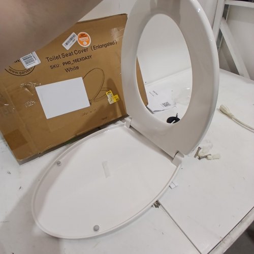 GARVEE SOFT CLOSE HINGE NON-SLIP ELONGATED TOILET SEAT - 18.5" - WHITE (MODEL: PH0_16EXDA3Y) image 3