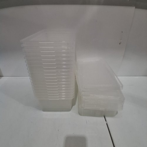 18PK PLASTIC STORAGE CONTAINERS WITH LIDS - 12.5" X 7.5" X 4.25" - CLEAR image 2
