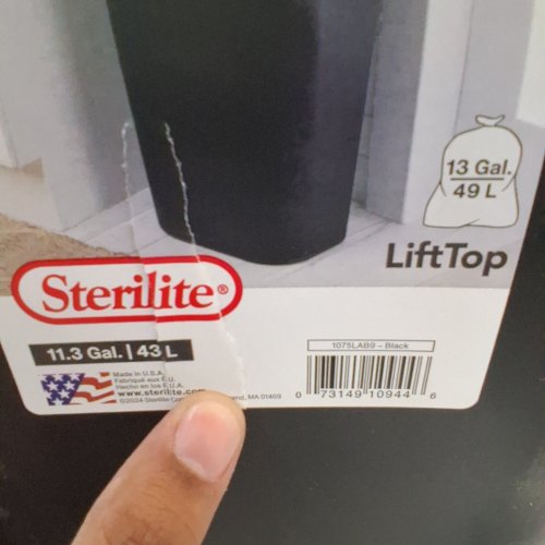 STERILITE TRASH CAN WITH EASY OPEN LID - 43 L - BLACK (MODEL: 1075LAB9) image 2