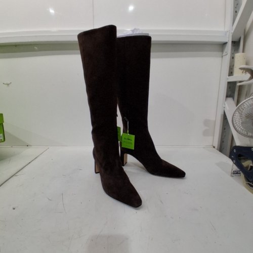 WOMEN'S SAM EDELMAN SYLVIA KNEE HIGH BLOCK HEELED SUEDE BOOTS - 9.5 - CHOCOLATE SUEDE - (STYLE: I8274L2201) image 2